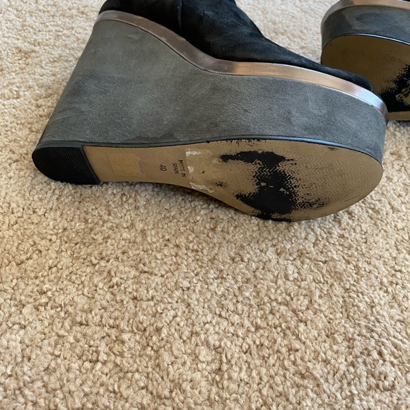 TOPSHOP Suede Wedged Sandals Buckle 40 - Picture 9 of 9